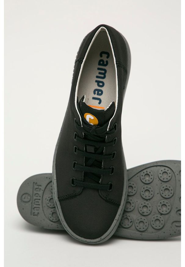 Camper - Buty peu. Nosek buta: okrągły. Zapięcie: sznurówki. Kolor: czarny. Materiał: guma