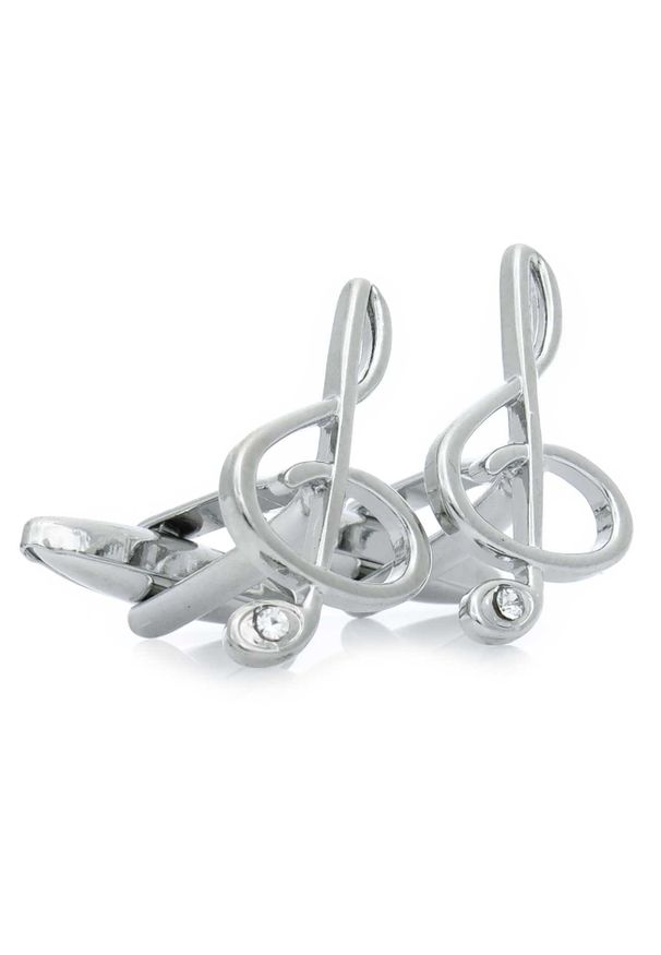 Modini - Srebrne spinki do mankietów - klucze wiolinowe U266. Kolor: srebrny