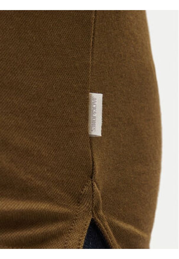 Jack & Jones Polo Crodney 12259645 Khaki Regular Fit. Typ kołnierza: polo. Kolor: brązowy. Materiał: bawełna