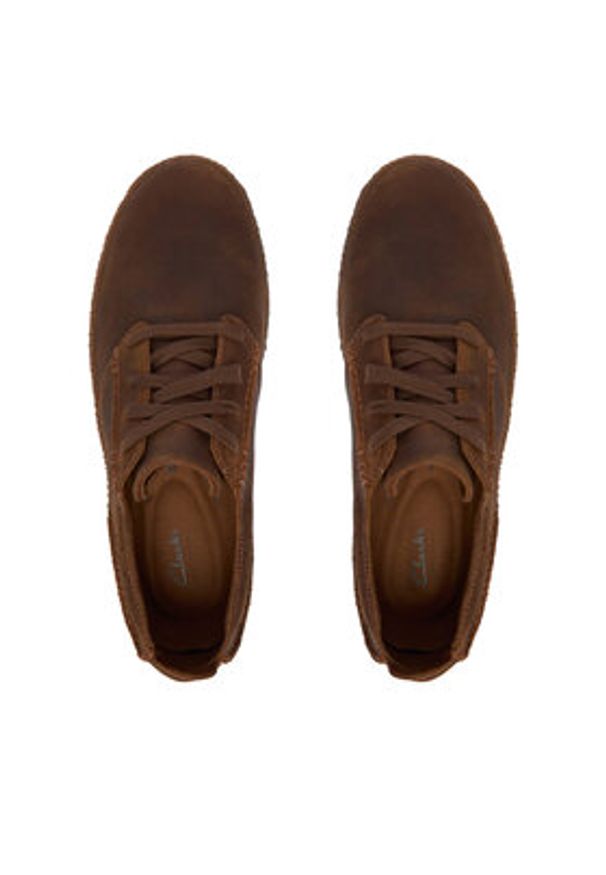 Clarks Sneakersy StreethillLace 26183418 Brązowy. Kolor: brązowy. Materiał: nubuk, skóra