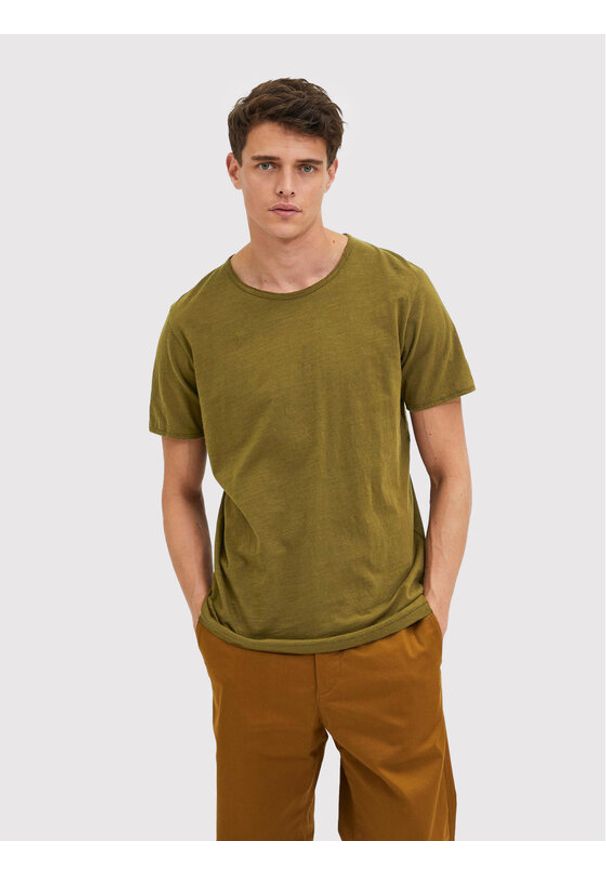 Selected Homme T-Shirt Morgan 16071775 Zielony Regular Fit. Kolor: zielony. Materiał: bawełna