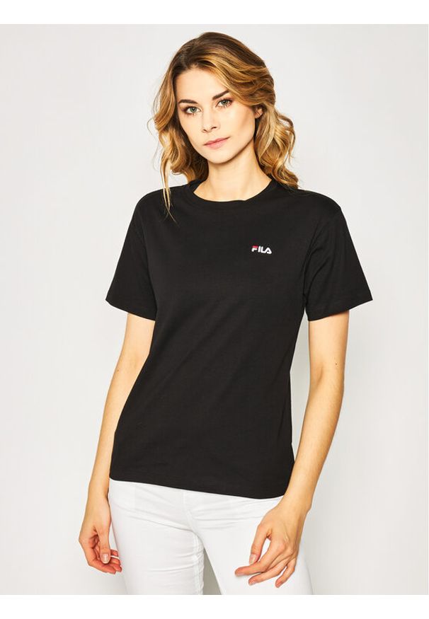 Fila T-Shirt Eara 687469 Czarny Regular Fit. Kolor: czarny. Materiał: bawełna