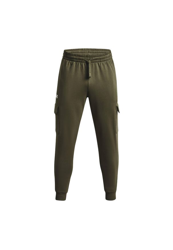 Spodnie męskie Under Armour Rival Fleece Cargo Jogger. Kolor: zielony. Materiał: dresówka. Długość: długie