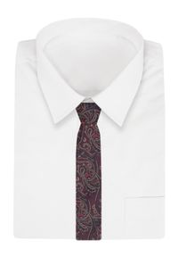 Chattier - Klasyczny Krawat Męski CHATTIER - Bordo, Orientalny Wzór. Kolor: czerwony. Materiał: tkanina. Styl: klasyczny