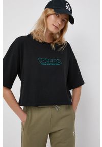 Volcom T-shirt bawełniany x Max Loeffler kolor czarny. Kolor: czarny. Materiał: bawełna. Wzór: nadruk #5