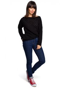 BE Knit - Delikatny i przewiewny pastelowy sweterek z bawełną. Materiał: bawełna. Wzór: ze splotem #2