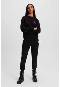 Karl Lagerfeld - KARL LAGERFELD Czarna bluza damska Ikonik 2.0 Jelly, Rozmiar XS. Kolor: czarny. Materiał: bawełna