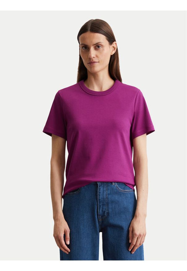 Marc O'Polo T-Shirt 506 2039 51123 Fioletowy Relaxed Fit. Typ kołnierza: polo. Kolor: fioletowy. Materiał: bawełna