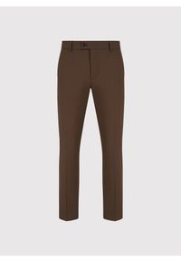 Pako Lorente - PAKO LORENTE – Brązowe spodnie ganiturowe. Kolor: brązowy. Materiał: poliester, wiskoza, elastan. Wzór: gładki. Styl: młodzieżowy, elegancki #8