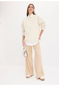 bonprix - Koszula oversize z bawełny, rękawy 3/4. Kolor: biały. Materiał: bawełna #2