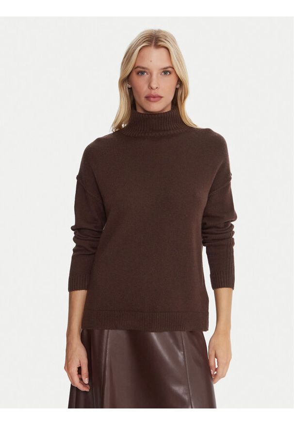 Marella Golf Biro 2525366122 Brązowy Regular Fit. Typ kołnierza: golf. Kolor: brązowy. Materiał: wełna