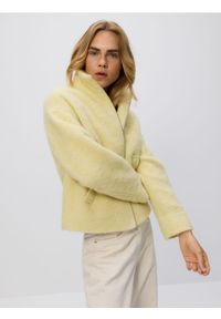 Reserved - Kurtka z wełną - żółty. Kolor: żółty. Materiał: wełna #1