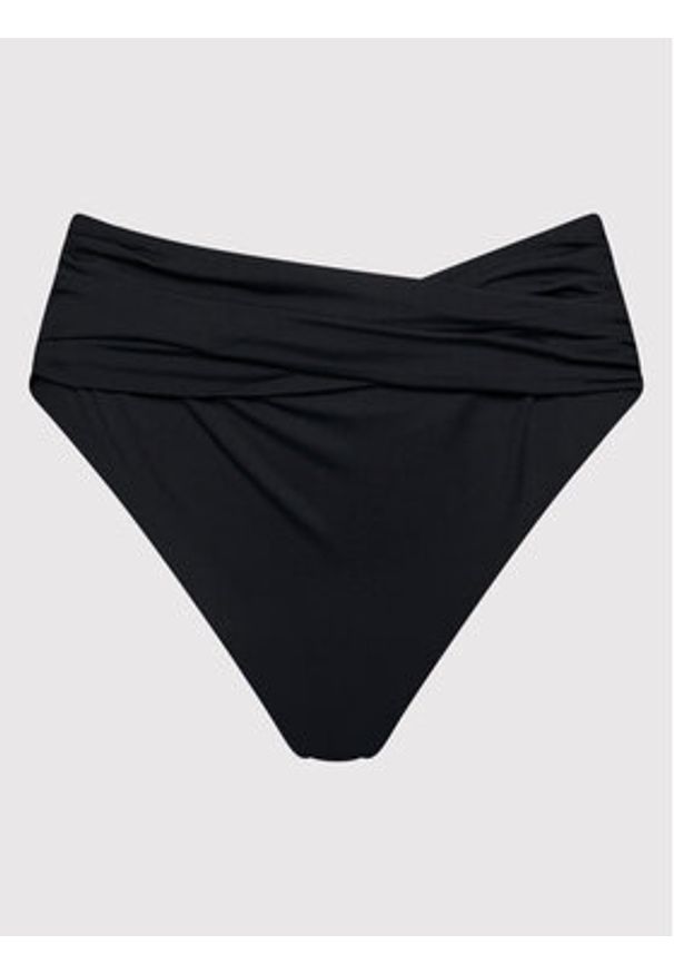 Seafolly Dół od bikini Wrap Front 40643-942 Czarny. Kolor: czarny. Materiał: syntetyk