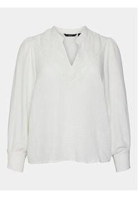 Vero Moda Curve Bluzka Chris 10301893 Biały Regular Fit. Kolor: biały. Materiał: syntetyk #4