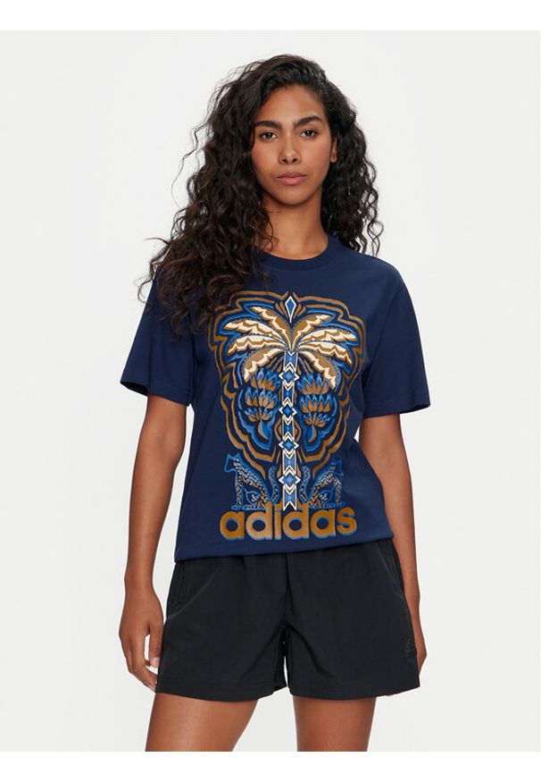 Adidas - adidas T-Shirt FARM Rio Graphic IV9758 Granatowy Regular Fit. Kolor: niebieski. Materiał: bawełna