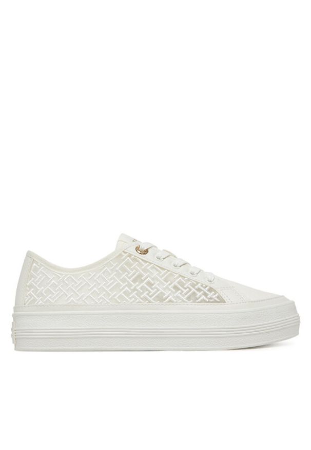 TOMMY HILFIGER - Tommy Hilfiger Sneakersy Vulc Embroidered Sneaker FW0FW08685 Biały. Kolor: biały. Materiał: materiał
