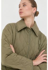 Patrizia Pepe kurtka damska kolor zielony przejściowa. Kolor: zielony. Materiał: tkanina, syntetyk. Wzór: gładki #2
