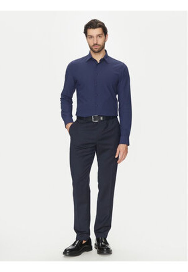 Michael Kors Koszula MK0DS01531 Granatowy Slim Fit. Kolor: niebieski. Materiał: bawełna