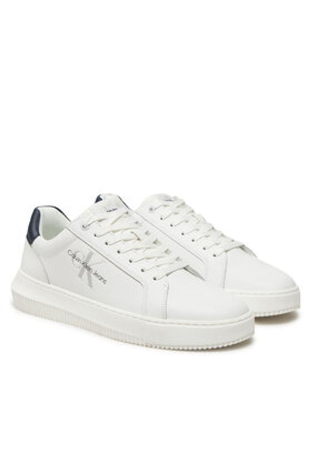 Calvin Klein Jeans Sneakersy YM0YM00681 Biały. Kolor: biały. Materiał: skóra