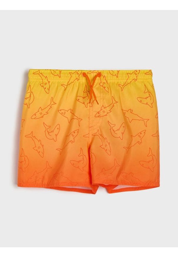 Sinsay - Szorty kąpielowe ombre z motywem rekinów - wielobarwny