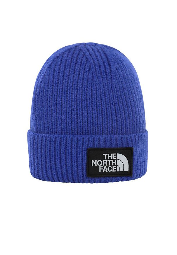 Czapka The North Face Logo Box Beanie 0A3FJXCZ61 - granatowa. Kolor: niebieski. Materiał: akryl. Wzór: aplikacja. Styl: klasyczny