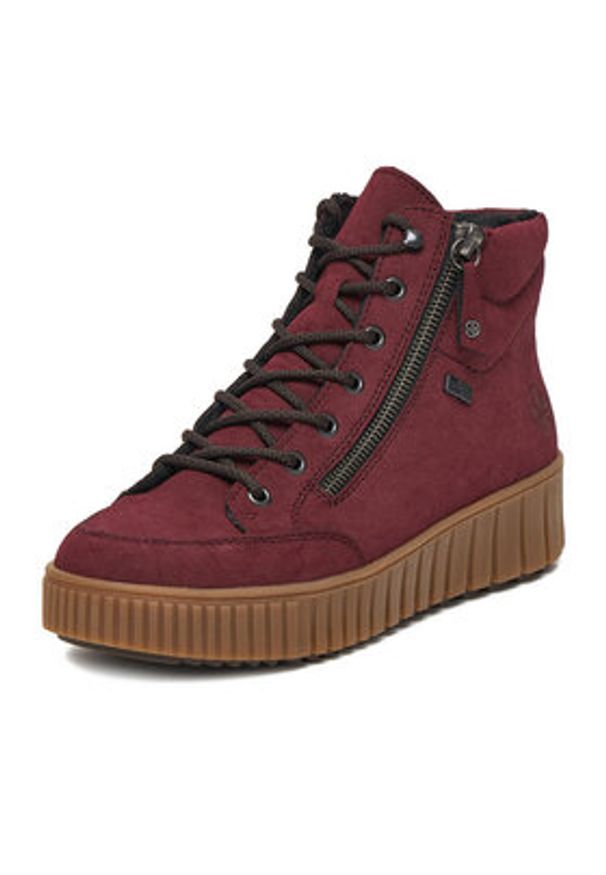 Rieker Trzewiki CEO-Y6104-35 Bordowy. Kolor: czerwony. Materiał: materiał