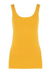 Born2be - Żółty Top Alethionis. Kolor: żółty. Materiał: dzianina, jeans, bawełna. Długość rękawa: na ramiączkach. Wzór: gładki #3