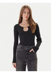 Just Cavalli Sweter 79PAFM10 CMR04 Czarny Slim Fit. Kolor: czarny. Materiał: syntetyk