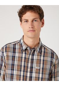 Wrangler - WRANGLER 1 POCKET SHIRT MĘSKA KOSZULA Z DŁUGIM RĘKAWEM W KRATE CAPPUCCINO W5A24MH36. Długość rękawa: długi rękaw. Długość: długie #4