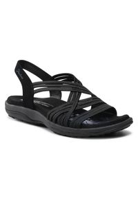 skechers - Skechers Sandały Simply Stretch 163023/BLK Czarny. Kolor: czarny. Materiał: materiał