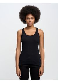 Big-Star - Koszulka damska na ramiączkach Alena 906. Kolor: czarny. Materiał: bawełna, elastan, skóra. Długość rękawa: na ramiączkach. Styl: klasyczny, elegancki, sportowy #3