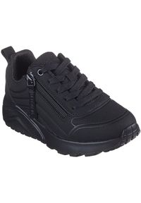 skechers - Adidasy Skechers Uno Lite - Easy Zip, Dzieci. Kolor: czarny. Materiał: materiał, syntetyk. Sport: turystyka piesza
