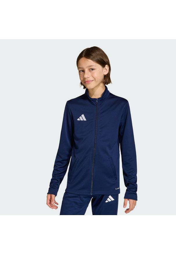 Adidas - Bluza dresowa Entrada26 Kids. Kolor: niebieski, biały, wielokolorowy. Materiał: dresówka. Sport: piłka nożna
