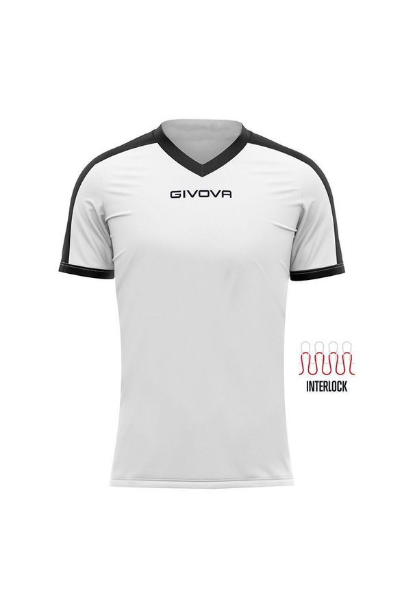 Koszulka piłkarska dla dzieci Givova Revolution Interlock. Kolor: czarny, biały, wielokolorowy. Sport: piłka nożna