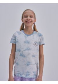 Big-Star - Koszulka dziewczęca tie-dye niebieska Lotka 400. Kolor: niebieski. Materiał: dzianina, bawełna. Styl: sportowy, klasyczny, elegancki