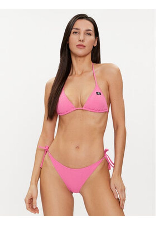 Calvin Klein Swimwear Dół od bikini KW0KW02398 Różowy. Kolor: różowy. Materiał: syntetyk