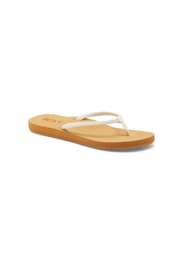 Roxy - Klapki plażowe dla Kobiety COSTAS. Okazja: na plażę. Kolor: biały. Materiał: syntetyk. Wzór: napisy, kwiaty. Styl: sportowy