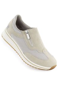 Półbuty damskie na podwyższeniu beżowe Rieker L5854-62. Kolor: beżowy. Materiał: skóra ekologiczna #1