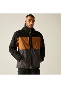 Regatta - Kurtka męska przejściowa ocieplana przeciwdeszczowa Maland. Kolor: brązowy. Materiał: dzianina, puch. Wzór: melanż. Sport: turystyka piesza #1