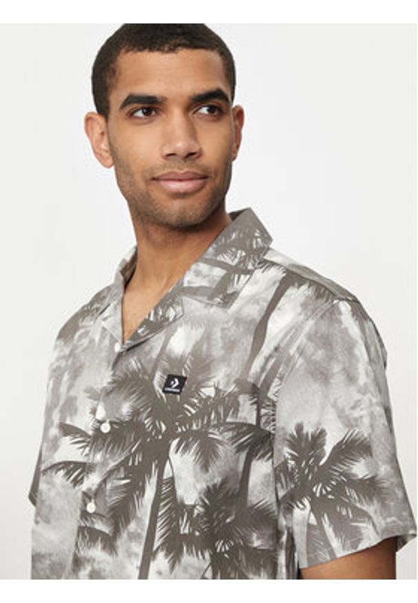 Converse Koszula M Aop Resort Shirt 10026435-A01 Czarny Regular Fit. Kolor: czarny. Materiał: bawełna