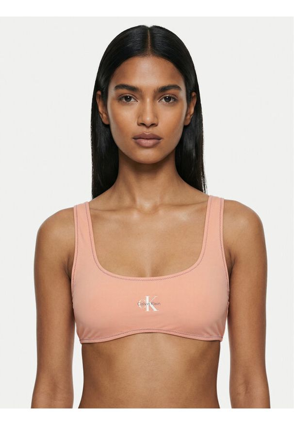 Calvin Klein Swimwear Góra od bikini LV00Q61100 Różowy. Kolor: różowy. Materiał: syntetyk