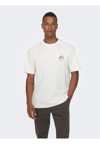 Only & Sons T-Shirt 22026424 Biały Relaxed Fit. Kolor: biały. Materiał: bawełna