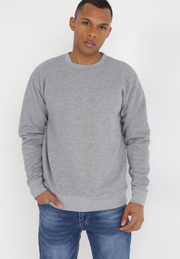 Born2be - Szara Bluza Hypnol. Typ kołnierza: bez kaptura. Kolor: szary. Materiał: polar, dzianina, jeans. Styl: klasyczny