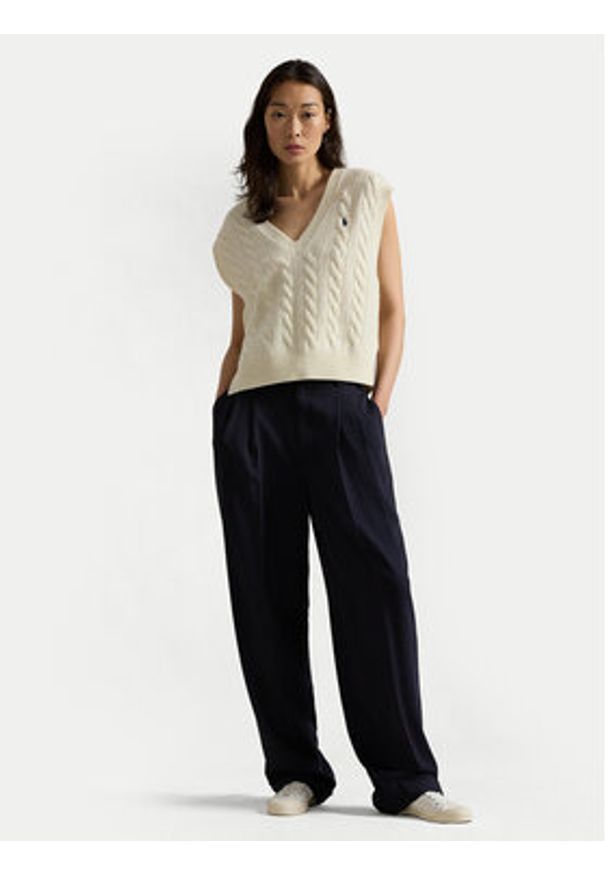 Polo Ralph Lauren Sweter 211949994002 Écru Regular Fit. Typ kołnierza: polo. Materiał: wełna