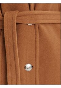 Pinko - PINKO Płaszcz wełniany 105685 A2SM Brązowy Regular Fit. Kolor: brązowy. Materiał: wełna #3