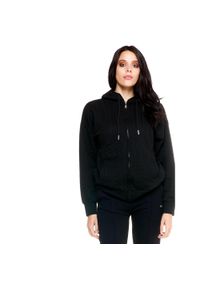 LEONE 1947 APPAREL - Damski pleciony sweter z kapturem Leone Greyss. Typ kołnierza: kaptur. Kolor: czarny. Materiał: tkanina. Sport: fitness