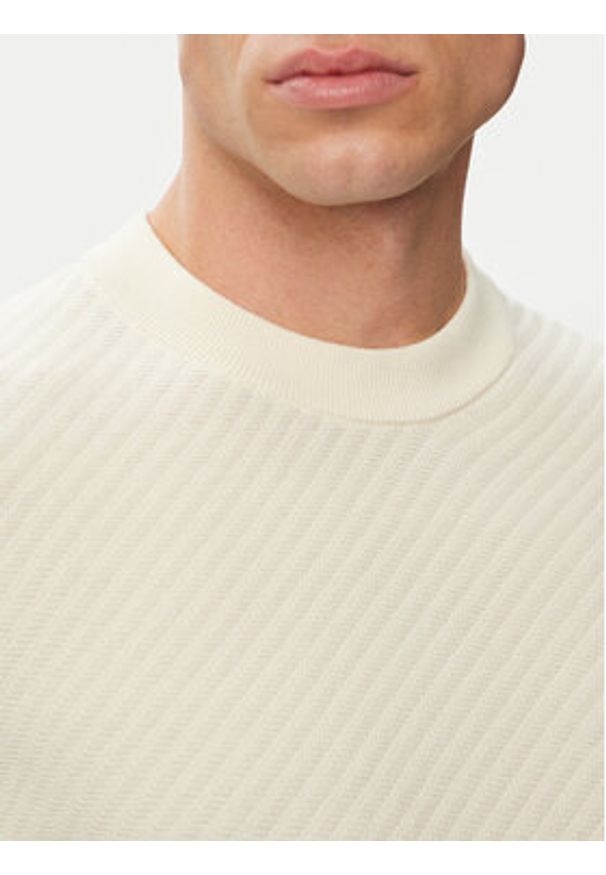BOSS Sweter H-Lofranco 50565565 Kremowy Regular Fit. Kolor: kremowy. Materiał: bawełna