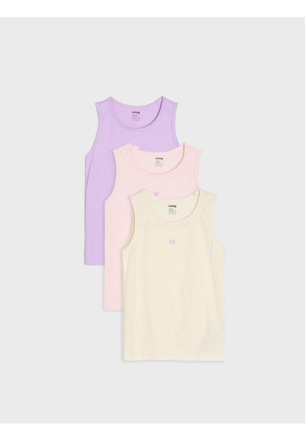 Sinsay - Bawełniana koszulka z nadrukiem 3 pack - wielobarwny. Materiał: bawełna. Wzór: nadruk