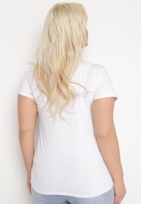 Born2be - Biały Bawełniany T-shirt z Nadrukiem na Przodzie Galamella. Kolor: biały. Materiał: bawełna. Wzór: nadruk #6