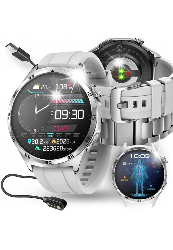 Smartwatch JG Smart SMARTWATCH MĘSKI ZEGAREK POMIAR EKG BMI HRV TĘTNO POLSKIE MENU ROZMOWY PL. Rodzaj zegarka: smartwatch